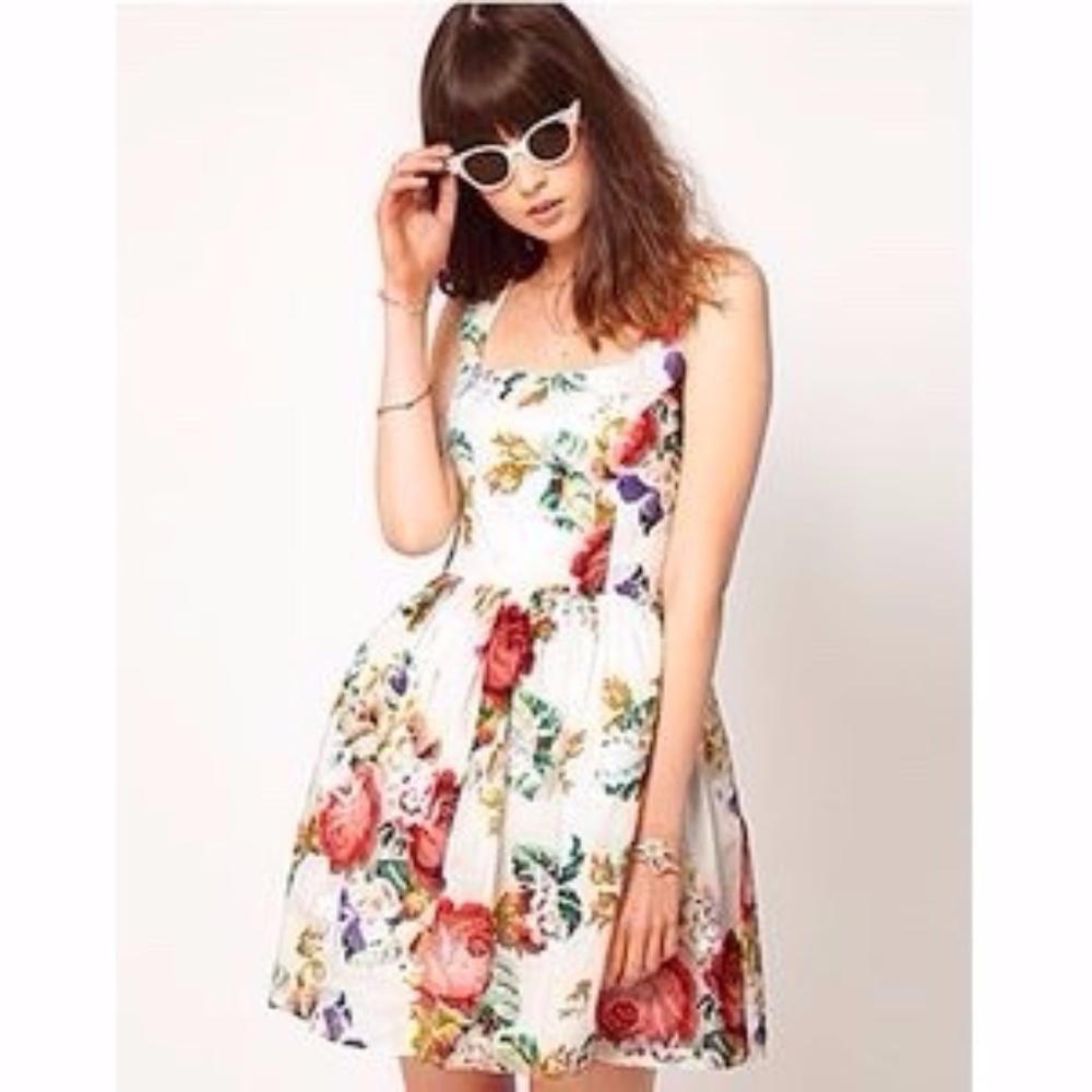 NEW - Asos dolly skater dress with floral print
